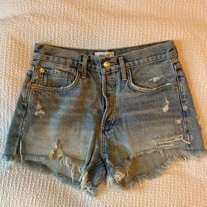 Barely Worn AGOLDE Parker Distressed Denim Shorts